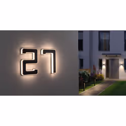 Paulmann 79843 LED House Number 2 IP44 Warm White Replaceable Battery incl. 1x0.2 watt luminaire Black lamp Plastic Solar Light 3000 K, 0.2 W - Additional view 8