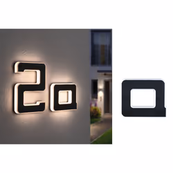 Paulmann Letter A, Outdoor wall lighting, Black, Plastic, IP44, Facade, III