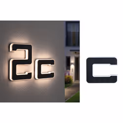 Paulmann Letter C, Outdoor wall lighting, Black, Plastic, IP44, Facade, III