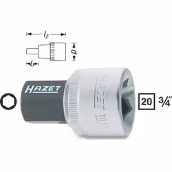 HAZET 1010-19, 1 pc(s), 76.2 / 4 mm (3 / 4"), Chromium-vanadium steel, 56.5 mm, 223 g