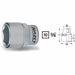 HAZET 880-21, 1 pc(s), 76.2 / 8 mm (3 / 8"), Chromium-vanadium steel, 31.5 mm, 65 g