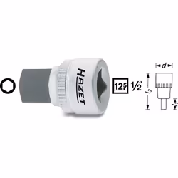 HAZET 985-10, 1 pc(s), 25.4 / 2 mm (1 / 2"), Steel, 40 mm, 70 g