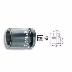 Socket; HAZET; DIN 3129, ISO 2725-2 Chrome Vanadium Steel, Nickel-Chrome-Molybdenum; 530049, ASE46805000000