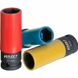 HAZET 903SPC/3, Impact socket, Blue, Red, Yellow, 3 head(s), 1/2", Metric, 17,19,21 mm