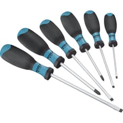 HAZET 810SPC/6 Slot Cross Recess Profile PH Screwdriver Set with Burnished Tip - Matt Chrome-Plated