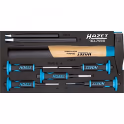 HAZET 163-299/8, Drift punch set, Black, Blue, 1.68 kg, 8 pc(s), 342 mm, 172 mm