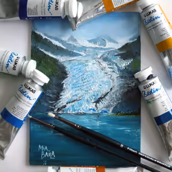 Lukas Berlin Pro Artists Water Mixable Oil Paint Set of 6 (37mL) Starter Set of 6-37 ml Tubes  Water Soluble  Lightfast Pigments  Quick Drying  Easy C