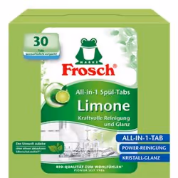 Frosch Lime All-In-One Dishwasher Tabs, Grease remover, Tablet, 26 pc(s), 5 - 15% oxygen-based bleaching agents, <5% non-ioni ...