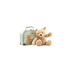 Cuddly Toy Bear Jimmy in Suitcase, Cute Stuffed Toy, Boys, Girls & Babies from 0 Months, Soft Cuddly Friends, Plush Toy 25 cm, Light Brown, 113918