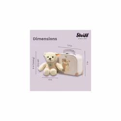 114038 Mila Teddy bear 21 vanilla in suitcase