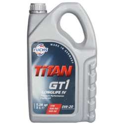 Fuchs Titan GT1 Longlife IV 0W-20 5l Engine oil 601411458 AUDI: A6 C7 Avant, A6 C7 Saloon, A4 B9 Saloon, VOLKSWAGEN: Golf 7, Polo V Hatchback