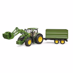 BRUDER John Deere 7R 350 with frontloader and tandemaxle tipping trailer, Tractor, 3 yr(s), Plastic, Multicolour
