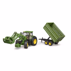BRUDER John Deere 7R 350 with frontloader and tandemaxle tipping trailer - Additional view 4