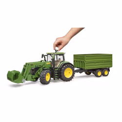 BRUDER John Deere 7R 350 with frontloader and tandemaxle tipping trailer - Additional view 6