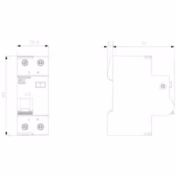 Siemens RCBO 1+N 2MW 10kA Type A 30mA B16 - Additional view 3