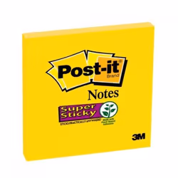 Post-It Super Sticky Notes 76x76mm 90 Sheets Ultra Yellow (Pack 6) 654