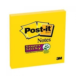 Post-It Super Sticky Notes 76x76mm 90 Sheets Ultra Yellow (Pack 6) 654