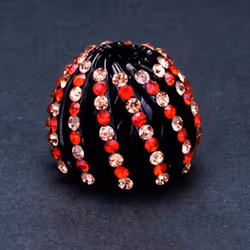 Nest Horse Tail Head Clip Folder Hairpin Sweet Girl Ball Head Hair Accessories Clip Sweet Hair Claw - red