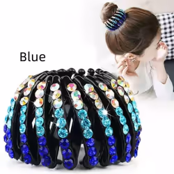 Nest Horse Tail Head Clip Folder Hairpin Sweet Girl Ball Head Hair Accessories Clip Sweet Hair Claw - blue