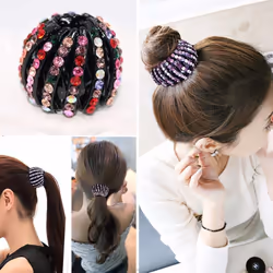 Nest Horse Tail Head Clip Folder Hairpin Sweet Girl Ball Head Hair Accessories Clip Sweet Hair Claw - multicolor
