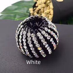 Nest Horse Tail Head Clip Folder Hairpin Sweet Girl Ball Head Hair Accessories Clip Sweet Hair Claw - white