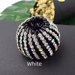 Nest Horse Tail Head Clip Folder Hairpin Sweet Girl Ball Head Hair Accessories Clip Sweet Hair Claw - white