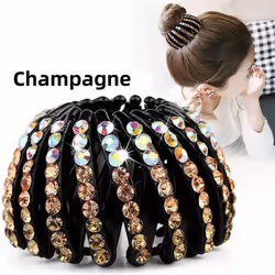 Nest Horse Tail Head Clip Folder Hairpin Sweet Girl Ball Head Hair Accessories Clip Sweet Hair Claw - champagne