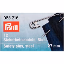 Prym Safety Pins Silver - per pack of 12