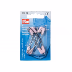 Prym Safety Nappy Pins  Light Pink - per pack of 4