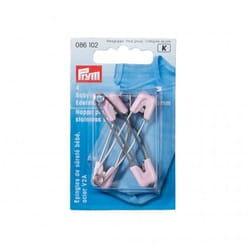 Prym Safety Nappy Pins  Light Pink - per pack of 4