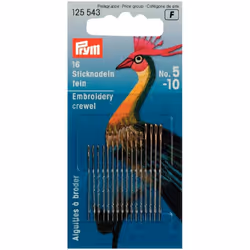 Prym Fine Embroidery Needles - per pack of 16