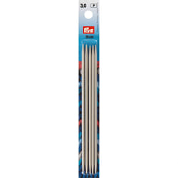 Prym 6"" Double Point Aluminum  3mm Knitting Needles  Gray 5 Count