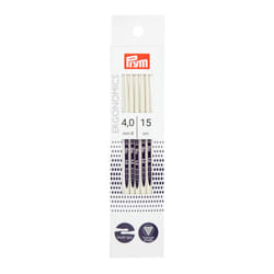 Prym Double-Pointed Knitting pins Ergonomics 15 cm 4.00 mm x 1  White  One Size