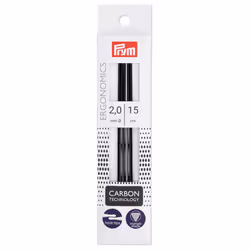 Prym Ergonomics 6 Double Point Carbon 2.0mm 5 Count Knitting Needles 2mm Black