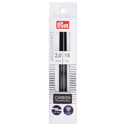 Prym Ergonomics 6 Double Point  Carbon  2.0mm  5 Count Knitting Needles  2mm  Black