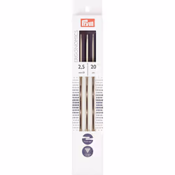 Prym Double-Point Ergonomic KnittingPins/Needles (Set of 5) 2.5mm x 20cm Length, High-performance Synthetic Material, Multi-Colour, 22 x 4 x 1 cm