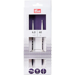 Prym Circular Knitting Pins/Needles, Ergonomic Design, 6mm x 60cm Length, High-performance Synthetic Material, Multi-Colour, 17 x 3 x 1 cm