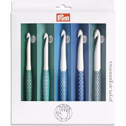 Prym 218441-1 Crochet Hook for Wool Ergonomics 7.00-12.00 mm x 1 Set, White, 12mm