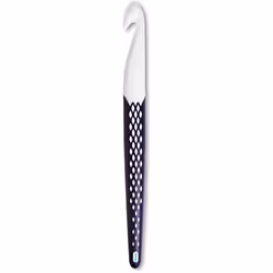 Prym 218494 Ergonomics Wool Crochet Hook ,White, Dark Violet, 18.5cm 15.00mm