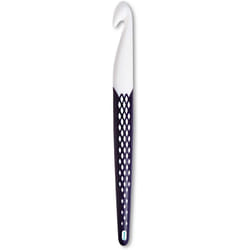 Prym 218494 Ergonomics Wool Crochet Hook ,White, Dark Violet, 18.5cm 15.00mm