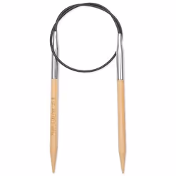 Prym 222528, Circular knitting needle, Black, Natural, Silver, Bamboo, Metal, Plastic, 400 mm, 5 mm, 1 pc(s)