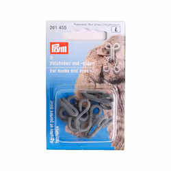 Prym Fur Hooks and Eyes Grey Covered, one Size