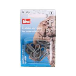 Prym Fur Hooks and Eyes Grey Covered, one Size