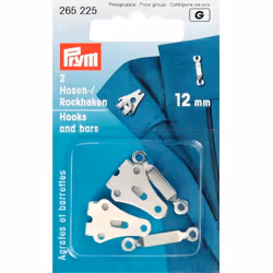 Prym Trouser and Skirt Hooks/Bars Silver col 12 mm