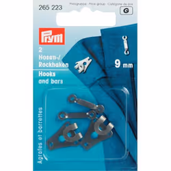 Prym Trouser and Skirt Hooks/Bars Silver col 12 mm