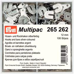 Prym Hook & Bar Fasteners Silver - per pack of 100