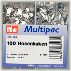 Prym Hook & Bar Fasteners Silver - per pack of 100