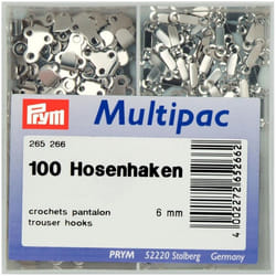 Prym Hook & Bar Fasteners  Silver - per pack of 100