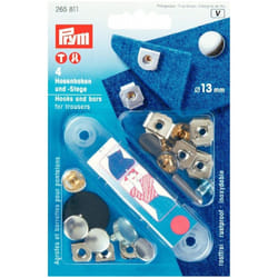 Prym Snap On Hook & Bar Fasteners  Silver - per pack of 100