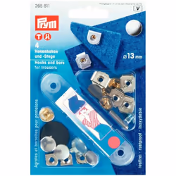 Prym Snap On Hook & Bar Fasteners  Silver - per pack of 100